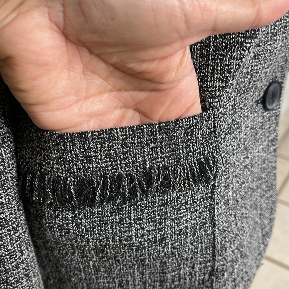 Norton McNaughton Women’s Tweed Fringe Blazer Jacket Black/White Size 14 - Picture 5 of 12